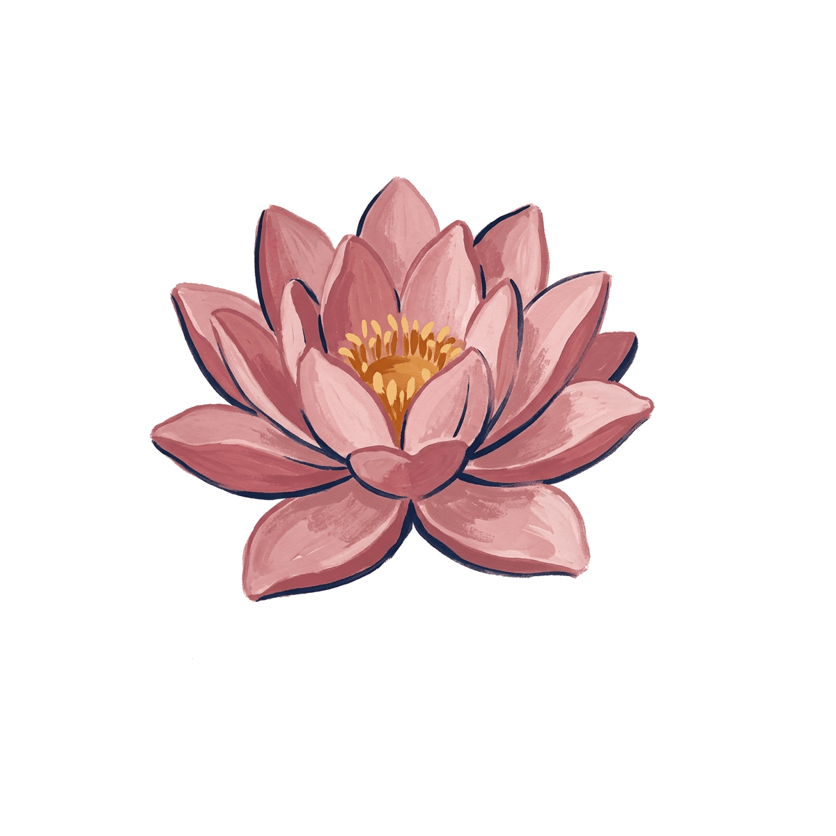 Painterly lotus blossom representing the Sanskrit root of Ahara.