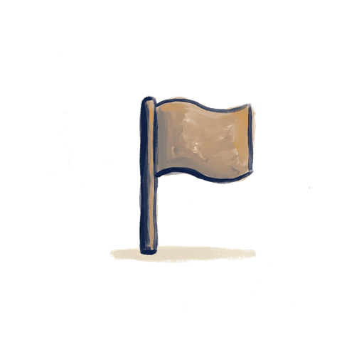 Pictogram of a lone marker on an empty field, representing diagnosis without guidance.